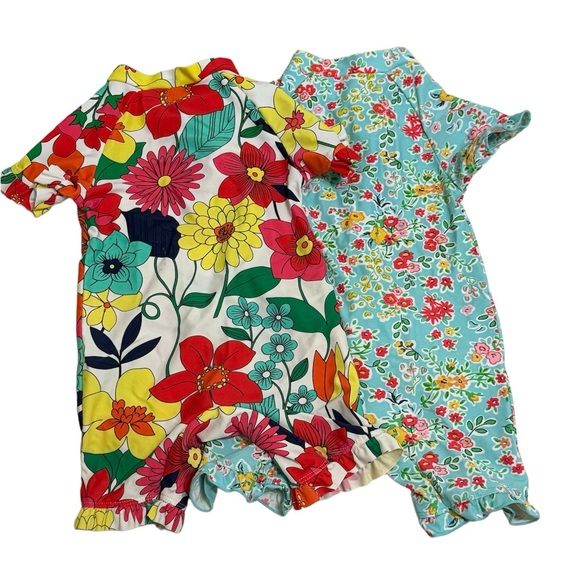 Charm Leaks Baby Girl One Piece Rash Guard Zip up Swim Suit 9-12 months - Picture 2 of 3